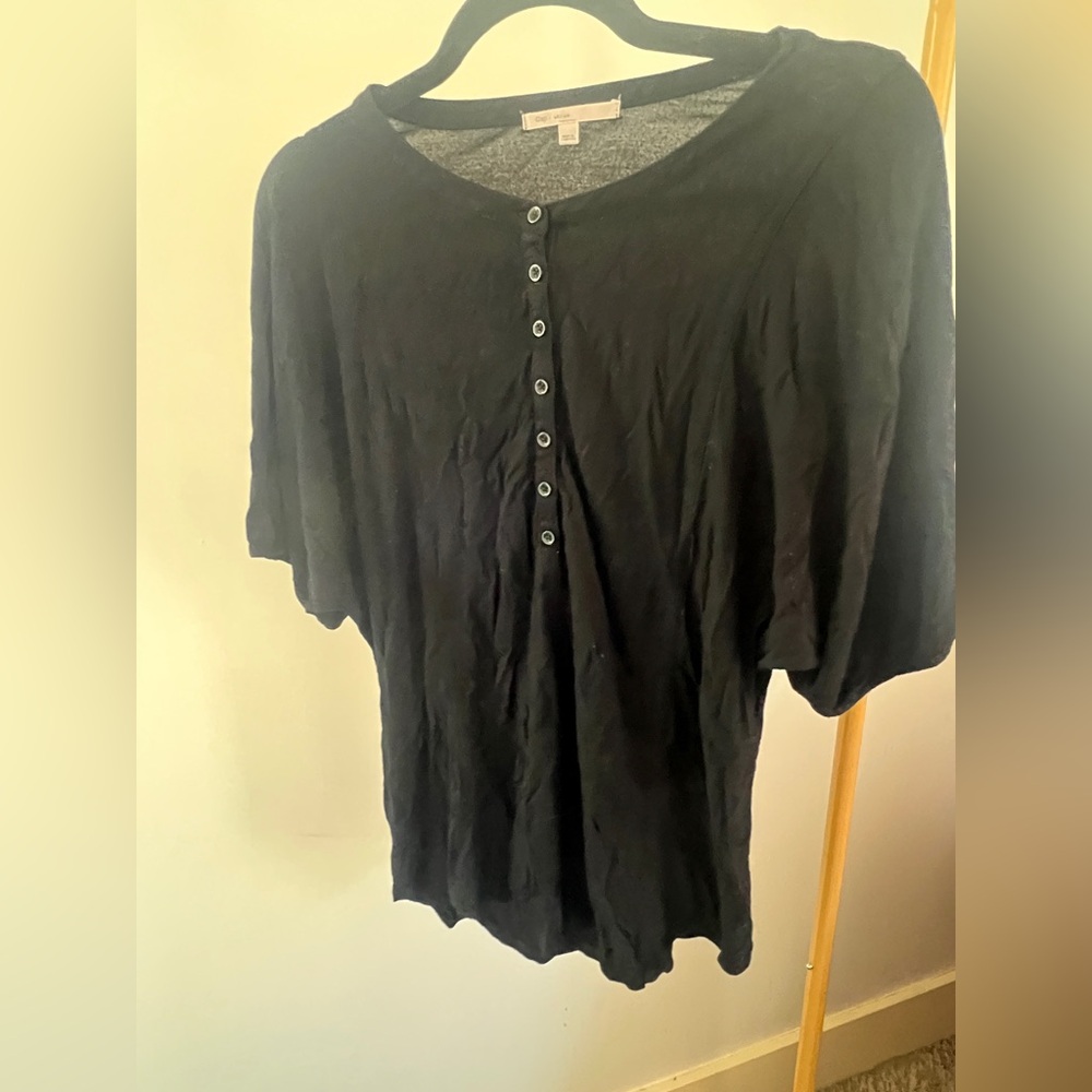 GAP Crop Black Button-Up Shirt